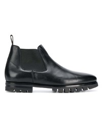 Мужские черные кожаные ботинки челси от Santoni