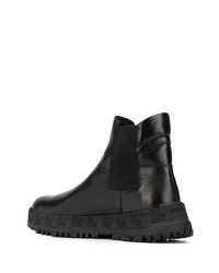 Мужские черные кожаные ботинки челси от Versace