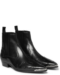Мужские черные кожаные ботинки челси от Saint Laurent