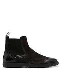 Мужские черные кожаные ботинки челси от Santoni