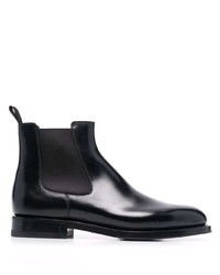 Мужские черные кожаные ботинки челси от Santoni