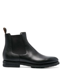 Мужские черные кожаные ботинки челси от Santoni