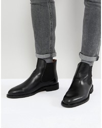 Мужские черные кожаные ботинки челси от Selected Homme