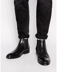 Мужские черные кожаные ботинки челси от Selected