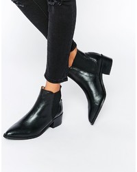 Женские черные кожаные ботинки челси от Selected
