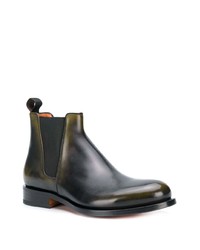 Мужские черные кожаные ботинки челси от Santoni