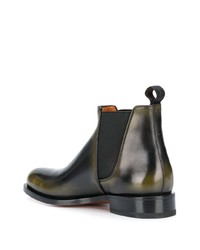 Мужские черные кожаные ботинки челси от Santoni