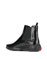Мужские черные кожаные ботинки челси от Prada