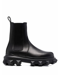 Мужские черные кожаные ботинки челси от Valentino Garavani