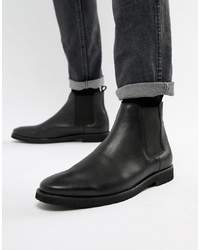 Мужские черные кожаные ботинки челси от WALK LONDON