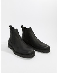 Мужские черные кожаные ботинки челси от Zign