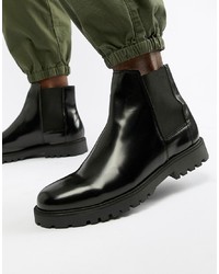 Мужские черные кожаные ботинки челси от Zign