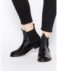 Женские черные кожаные ботинки челси