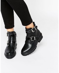 Женские черные кожаные ботинки от Aldo