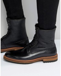 Мужские черные кожаные ботинки от Aldo