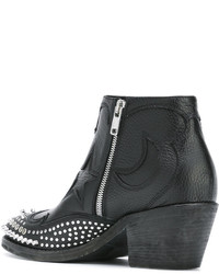 Женские черные кожаные ботинки от MCQ