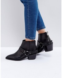 Женские черные кожаные ботинки от AllSaints