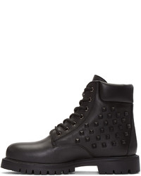 Мужские черные кожаные ботинки от Valentino