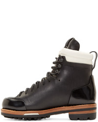 Мужские черные кожаные ботинки от Feit