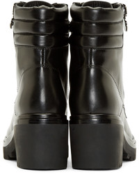 Женские черные кожаные ботинки от Moncler