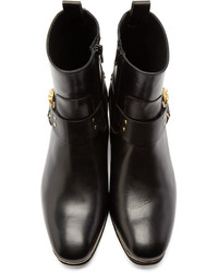 Мужские черные кожаные ботинки от Versace