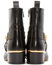 Мужские черные кожаные ботинки от Versace