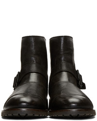 Мужские черные кожаные ботинки от Belstaff