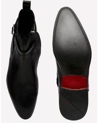 Мужские черные кожаные ботинки от Asos