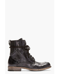 Мужские черные кожаные ботинки от Diesel Black Gold