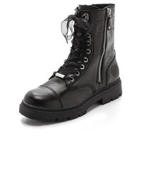 Женские черные кожаные ботинки от DKNY