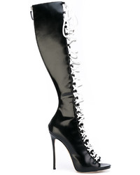 Женские черные кожаные ботинки от Dsquared2