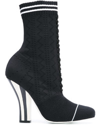 Женские черные кожаные ботинки от Fendi