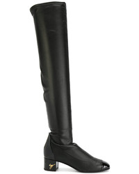 Женские черные кожаные ботинки от Giuseppe Zanotti Design