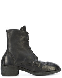 Женские черные кожаные ботинки от Guidi