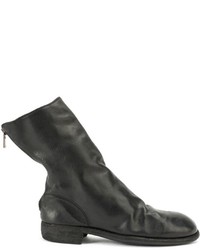 Мужские черные кожаные ботинки от Guidi