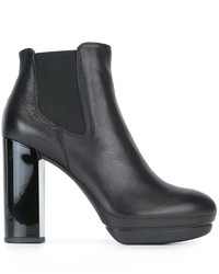 Женские черные кожаные ботинки от Hogan