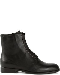 Женские черные кожаные ботинки от Jil Sander Navy