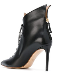 Женские черные кожаные ботинки от Francesco Russo