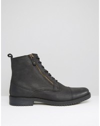 Мужские черные кожаные ботинки от Asos