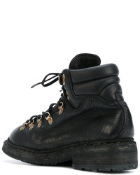 Женские черные кожаные ботинки от Guidi