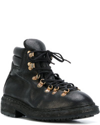 Женские черные кожаные ботинки от Guidi