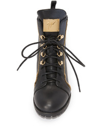 Женские черные кожаные ботинки от Giuseppe Zanotti