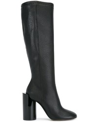 Женские черные кожаные ботинки от Maison Margiela