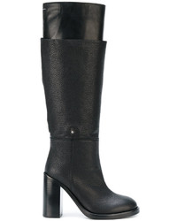 Женские черные кожаные ботинки от MM6 MAISON MARGIELA