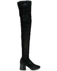 Женские черные кожаные ботинки от MM6 MAISON MARGIELA