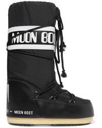 Женские черные кожаные ботинки от Moon Boot
