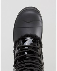 Женские черные кожаные ботинки от Hunter