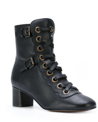 Женские черные кожаные ботинки от Chloé
