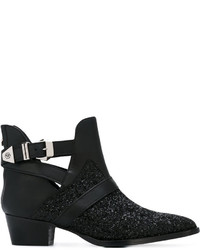 Женские черные кожаные ботинки от Philipp Plein