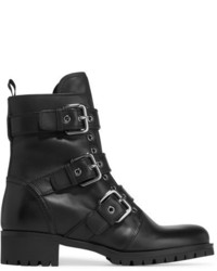 Женские черные кожаные ботинки от Prada